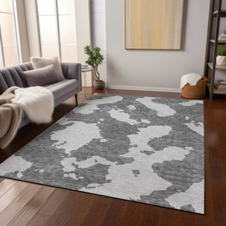 Piper Looms Chantille Abstract ACN975 Gray Machine Washable Area Rug Lifestyle Image Feature