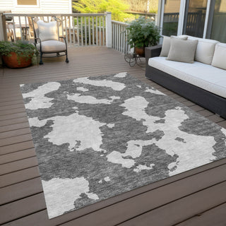 Piper Looms Chantille Abstract ACN975 Gray Machine Washable Area Rug Outdoor Lifestyle Image Feature