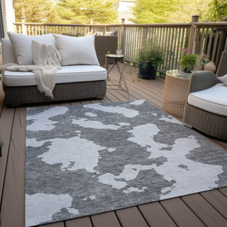 Piper Looms Chantille Abstract ACN975 Gray Machine Washable Area Rug Outdoor Lifestyle Image Feature