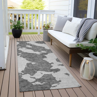 Piper Looms Chantille Abstract ACN975 Gray Machine Washable Area Rug Runner Outdoor Lifestyle Image Feature