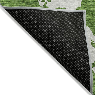 Piper Looms Chantille Abstract ACN975 Green Machine Washable Area Rug Backing Image