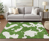 Piper Looms Chantille Abstract ACN975 Green Machine Washable Area Rug Lifestyle Image Feature