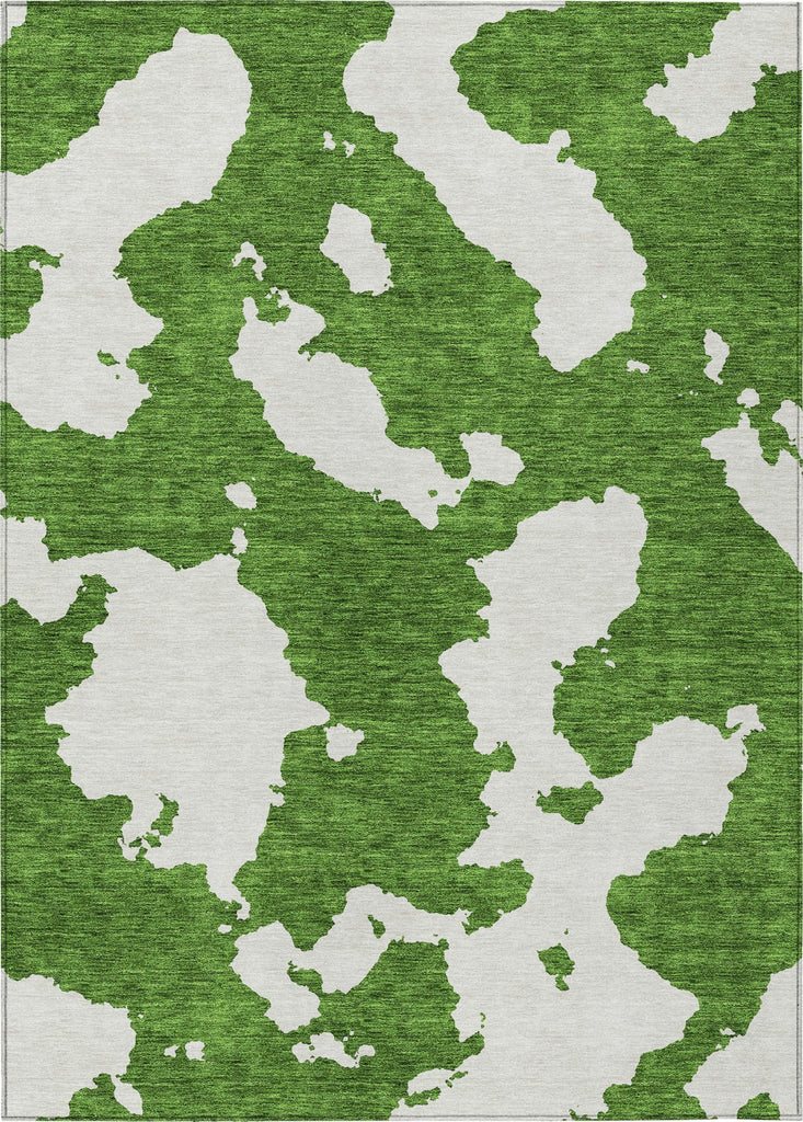 Piper Looms Chantille Abstract ACN975 Green Machine Washable Area Rug main image