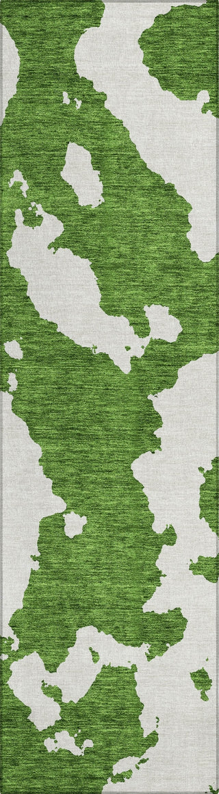 Piper Looms Chantille Abstract ACN975 Green Machine Washable Area Rug Runner Main Image