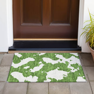 Piper Looms Chantille Abstract ACN975 Green Machine Washable Area Rug Scatter Outdoor Lifestyle Image Feature