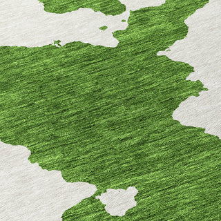 Piper Looms Chantille Abstract ACN975 Green Machine Washable Area Rug Swatch Image