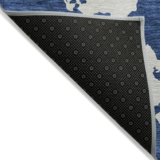 Piper Looms Chantille Abstract ACN975 Navy Machine Washable Area Rug Backing Image