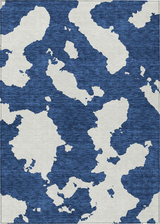 Piper Looms Chantille Abstract ACN975 Navy Machine Washable Area Rug main image