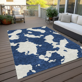 Piper Looms Chantille Abstract ACN975 Navy Machine Washable Area Rug Outdoor Lifestyle Image Feature