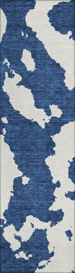 Piper Looms Chantille Abstract ACN975 Navy Machine Washable Area Rug Runner Main Image
