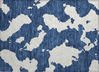 Piper Looms Chantille Abstract ACN975 Navy Machine Washable Area Rug Scatter Main Image