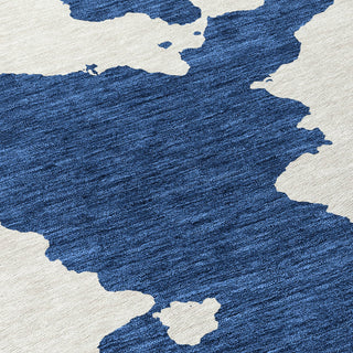 Piper Looms Chantille Abstract ACN975 Navy Machine Washable Area Rug Swatch Image