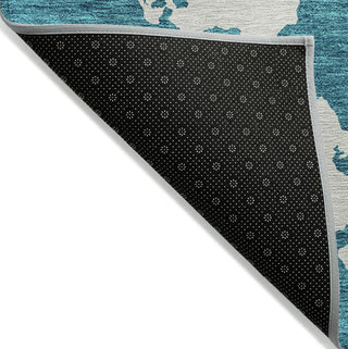 Piper Looms Chantille Abstract ACN975 Teal Machine Washable Area Rug Backing Image