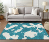 Piper Looms Chantille Abstract ACN975 Teal Machine Washable Area Rug Lifestyle Image Feature