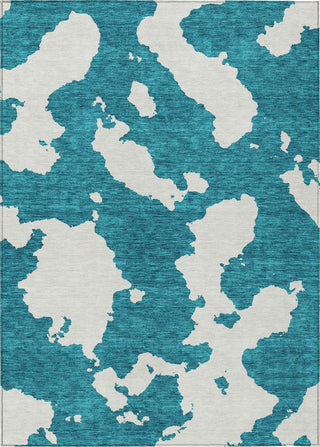 Piper Looms Chantille Abstract ACN975 Teal Machine Washable Area Rug main image