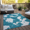 Piper Looms Chantille Abstract ACN975 Teal Machine Washable Area Rug Outdoor Lifestyle Image Feature