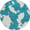 Piper Looms Chantille Abstract ACN975 Teal Machine Washable Area Rug Round Main Image