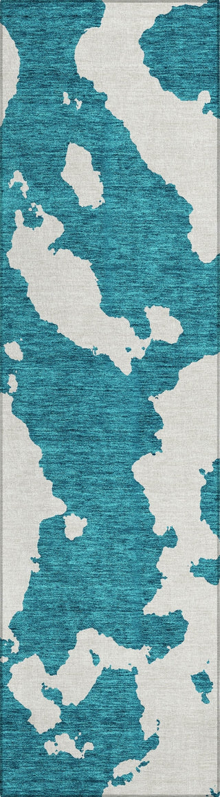 Piper Looms Chantille Abstract ACN975 Teal Machine Washable Area Rug Runner Main Image
