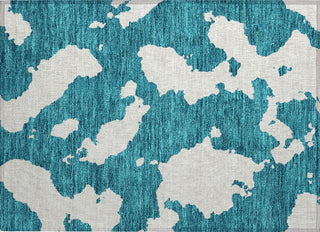 Piper Looms Chantille Abstract ACN975 Teal Machine Washable Area Rug Scatter Main Image