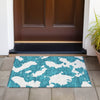 Piper Looms Chantille Abstract ACN975 Teal Machine Washable Area Rug Scatter Outdoor Lifestyle Image Feature
