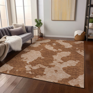 Piper Looms Chantille Abstract ACN975 Terracotta Machine Washable Area Rug Lifestyle Image Feature