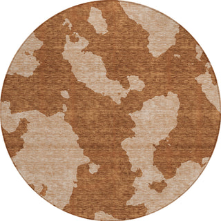 Piper Looms Chantille Abstract ACN975 Terracotta Machine Washable Area Rug Round Main Image