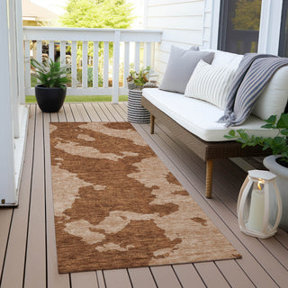Piper Looms Chantille Abstract ACN975 Terracotta Machine Washable Area Rug Runner Outdoor Lifestyle Image Feature