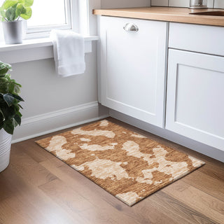 Piper Looms Chantille Abstract ACN975 Terracotta Machine Washable Area Rug Scatter Lifestyle Image Feature