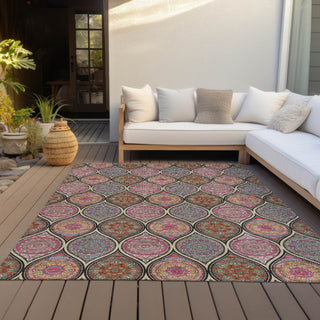 Piper Looms Chantille Modern ACN976 Black Machine Washable Area Rug Outdoor Lifestyle Image Feature