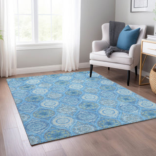 Piper Looms Chantille Modern ACN976 Denim Machine Washable Area Rug Lifestyle Image Feature