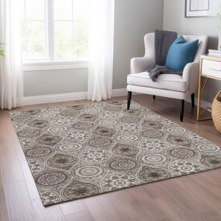Piper Looms Chantille Modern ACN976 Khaki Machine Washable Area Rug Lifestyle Image Feature