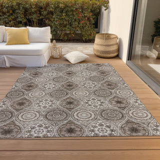 Piper Looms Chantille Modern ACN976 Khaki Machine Washable Area Rug Outdoor Lifestyle Image Feature