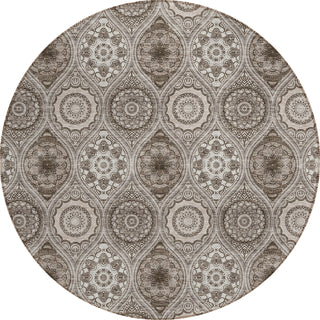 Piper Looms Chantille Modern ACN976 Khaki Machine Washable Area Rug Round Main Image