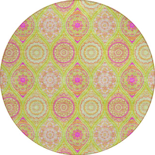 Piper Looms Chantille Modern ACN976 Lime Machine Washable Area Rug Round Main Image