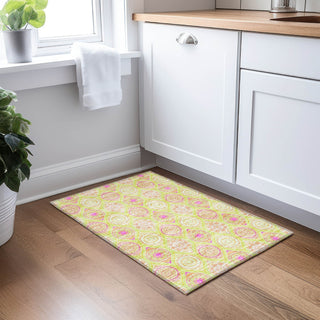 Piper Looms Chantille Modern ACN976 Lime Machine Washable Area Rug Scatter Lifestyle Image Feature