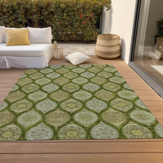 Piper Looms Chantille Modern ACN976 Olive Machine Washable Area Rug Outdoor Lifestyle Image Feature