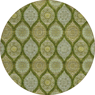 Piper Looms Chantille Modern ACN976 Olive Machine Washable Area Rug Round Main Image