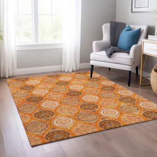 Piper Looms Chantille Modern ACN976 Orange Machine Washable Area Rug Lifestyle Image Feature