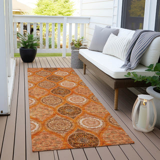 Piper Looms Chantille Modern ACN976 Orange Machine Washable Area Rug Runner Outdoor Lifestyle Image Feature