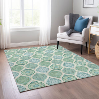 Piper Looms Chantille Modern ACN976 Sage Machine Washable Area Rug Lifestyle Image Feature