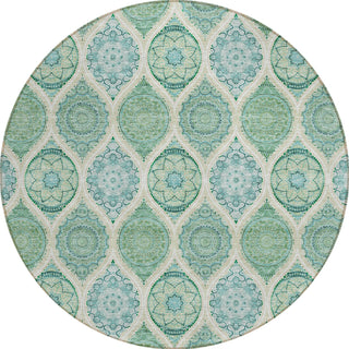 Piper Looms Chantille Modern ACN976 Sage Machine Washable Area Rug Round Main Image