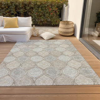 Piper Looms Chantille Modern ACN976 Taupe Machine Washable Area Rug Outdoor Lifestyle Image Feature