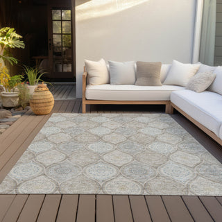 Piper Looms Chantille Modern ACN976 Taupe Machine Washable Area Rug Outdoor Lifestyle Image Feature