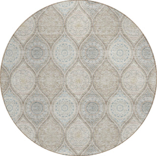 Piper Looms Chantille Modern ACN976 Taupe Machine Washable Area Rug Round Main Image
