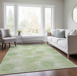 Piper Looms Chantille Circles ACN977 Aloe Machine Washable Area Rug Lifestyle Image Feature