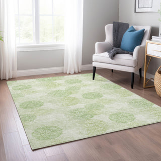 Piper Looms Chantille Circles ACN977 Aloe Machine Washable Area Rug Lifestyle Image Feature