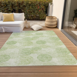 Piper Looms Chantille Circles ACN977 Aloe Machine Washable Area Rug Outdoor Lifestyle Image Feature
