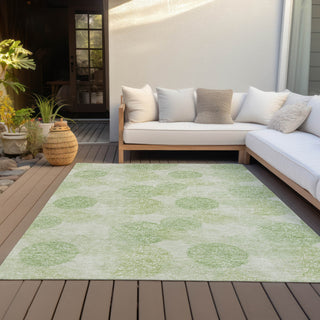 Piper Looms Chantille Circles ACN977 Aloe Machine Washable Area Rug Outdoor Lifestyle Image Feature