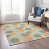 Piper Looms Chantille Circles ACN977 Beige Machine Washable Area Rug Lifestyle Image Feature