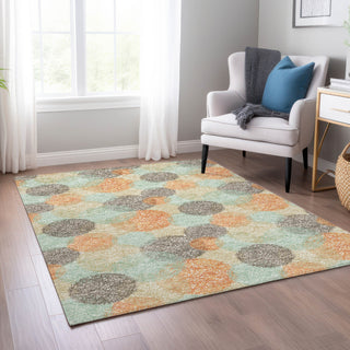 Piper Looms Chantille Circles ACN977 Beige Machine Washable Area Rug Lifestyle Image Feature